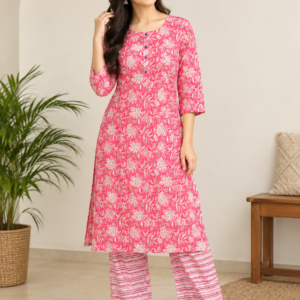 women's pink kurta